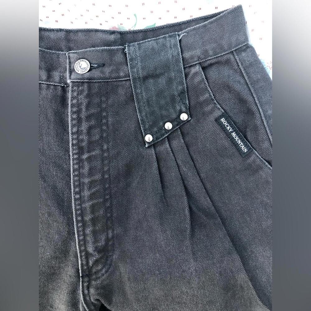 Vintage High Waisted Rocky Mountain 100% Cotton Grey Denim Jeans - Picture 9 of 9